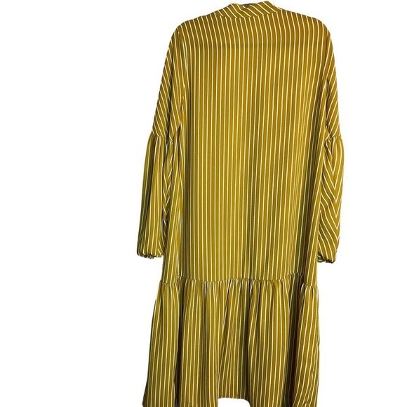 V ery j Striped Woven Duster Long Puff Sleeve,Ruffled Hem Line for - Picture 7 of 14